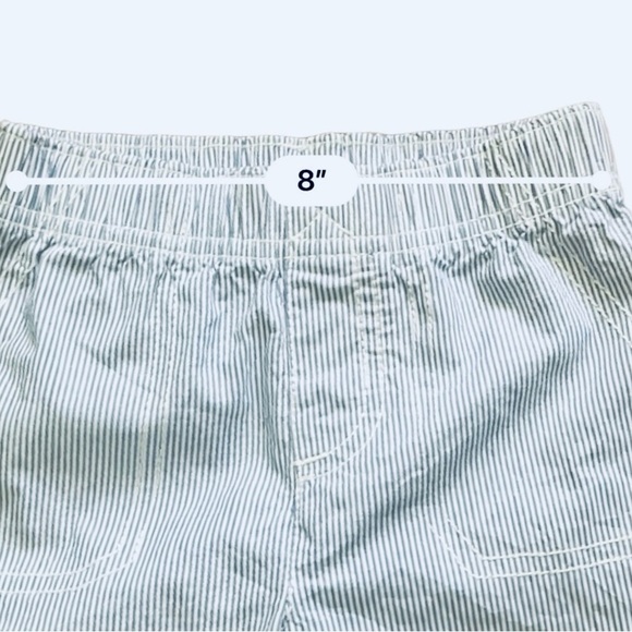 Carter’s casual play pull-up shorts light blue striped cotton Boy 18 Months - Picture 5 of 7